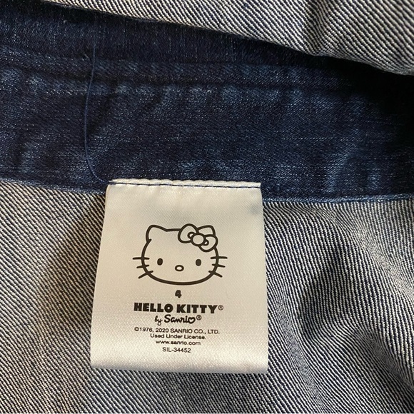Hello Kitty by Sanrio Dress in Girls Navy Dark Wash Denim Size 4 - Picture 3 of 6
